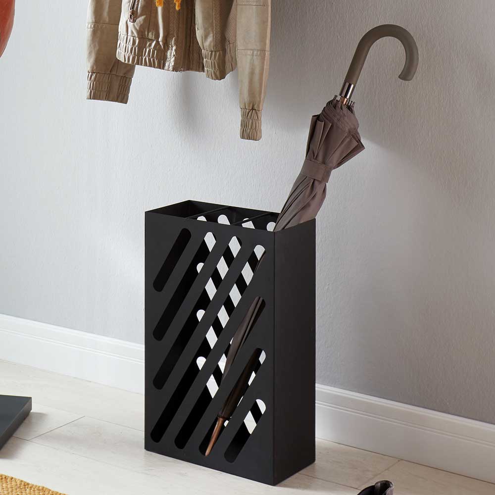 Pharao24.de Regenschirmständer aus Metall in Schwarz modernem Design