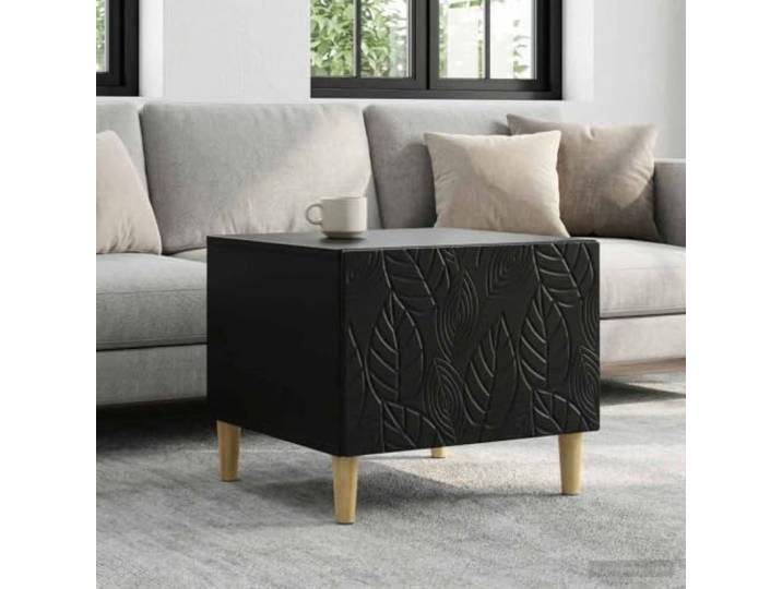 pokgdf Couchtisch Schwarz 50 x 49 x 40 cm Holzwerkstoff mit Schublade Holzwerkstoff, Eukalyptusbeine, Schublade, rechteckig, pflegeleicht