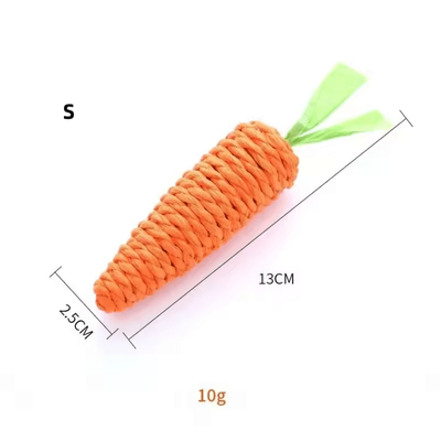 Crunchy Carrot Cat Teething Toy Interactive Sound Cuddle Stick For Chewing & Play s