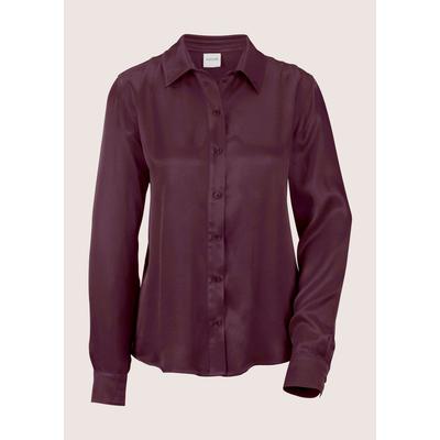 Hemdbluse MADELEINE "Hemdbluse Elegante Viskosebluse für Damen", Damen, Gr. 42, bordeaux, Blusen Hemdbluse
