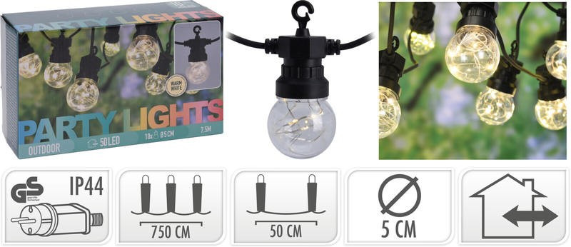 ProGarden LED-lichtketting Party met 10 lampen en 50 LED's