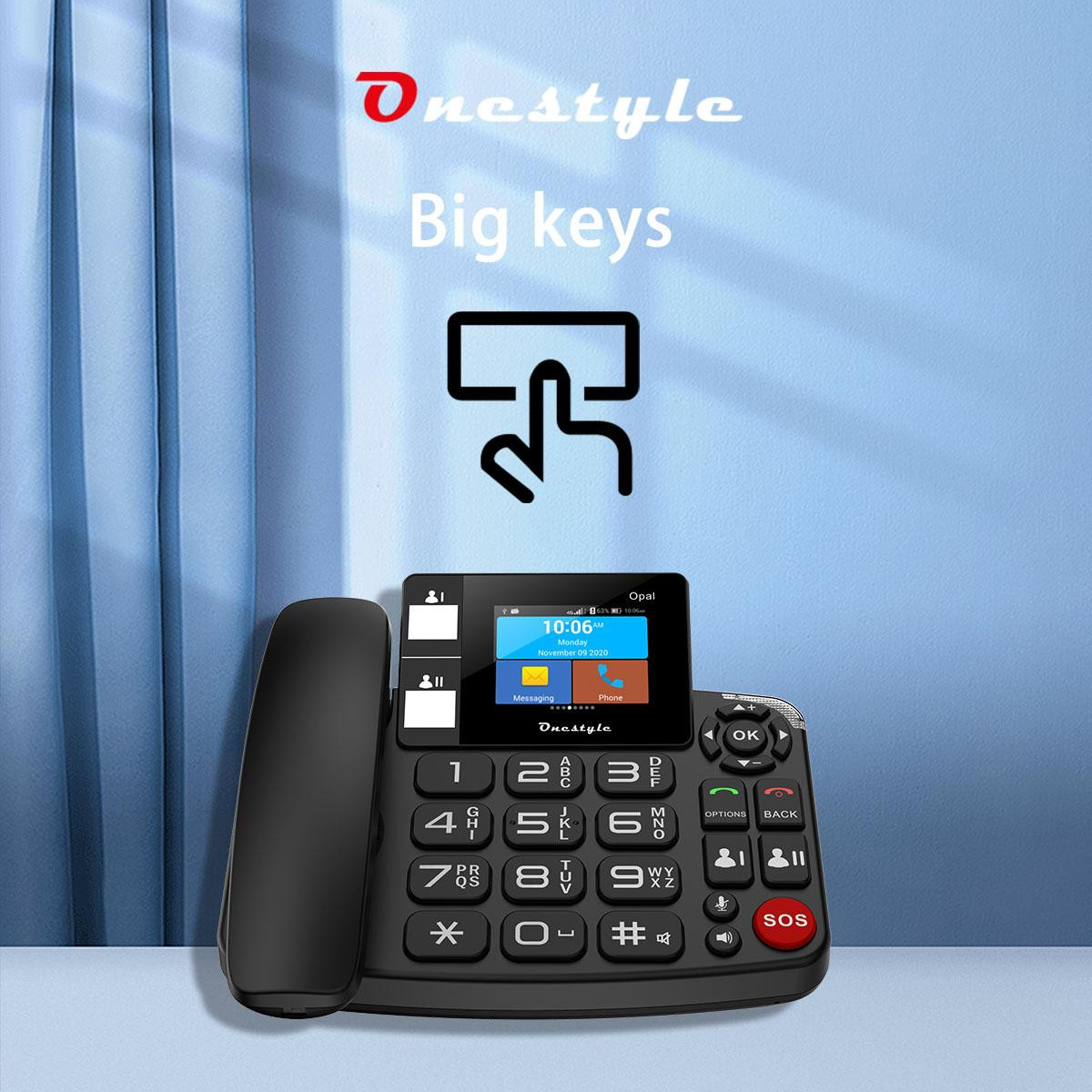 Onestyle Opal SIM-desktopmobiele telefoon, zwart