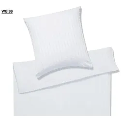 Elegante Bettwäsche Chelsea - 155x220 cm + 40x80 cm	weiss