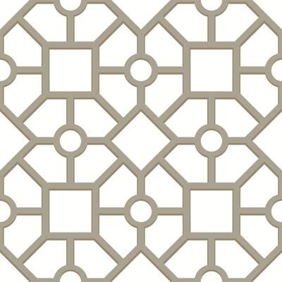 York Wallcoverings Hedgerow Trellis Taupe & Gold Peel & Stick Wallpaper