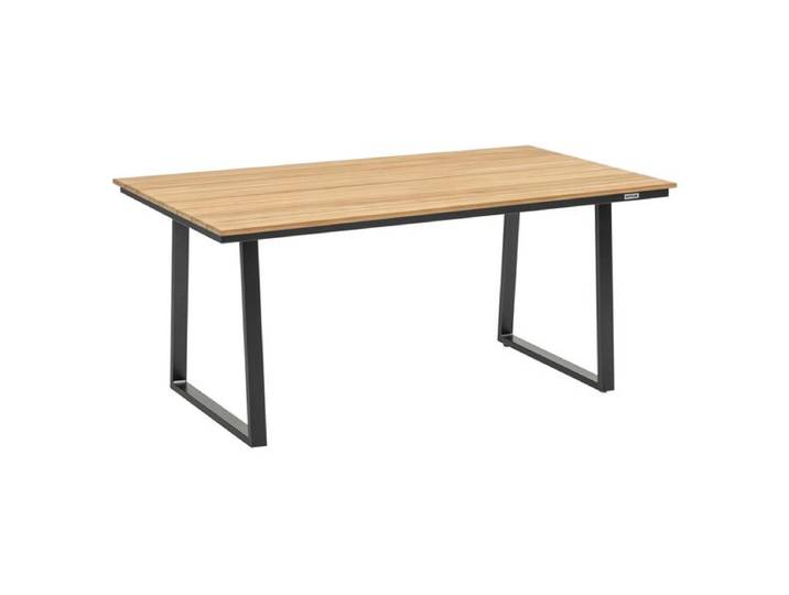 Kettler Skate Low Dining Gartentisch 160x95cm Aluminium/Teak Dunkelgrau