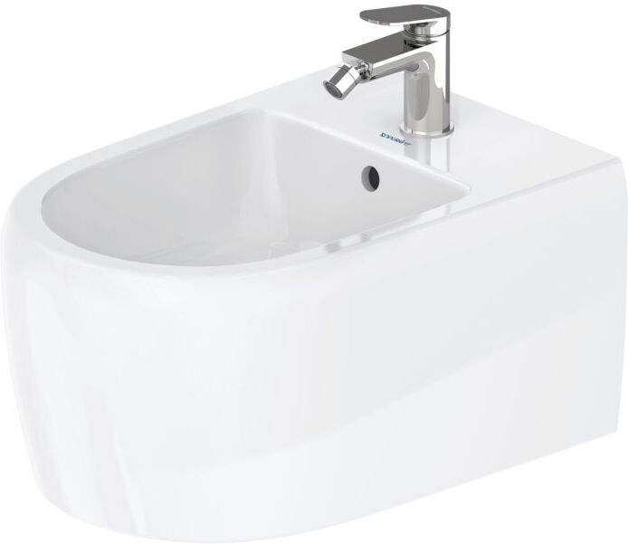 Duravit Collection One Wand Bidet 2263150000 38,5x57cm, mit Hahnloch, Überlauf, Hahnlochbank, weiß Hochglanz