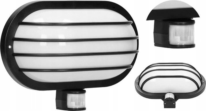 Orno Virone LASO LF-2/W Buitenlamp met bewegingssensor, 180°, E27, 60W, zwart, IP44