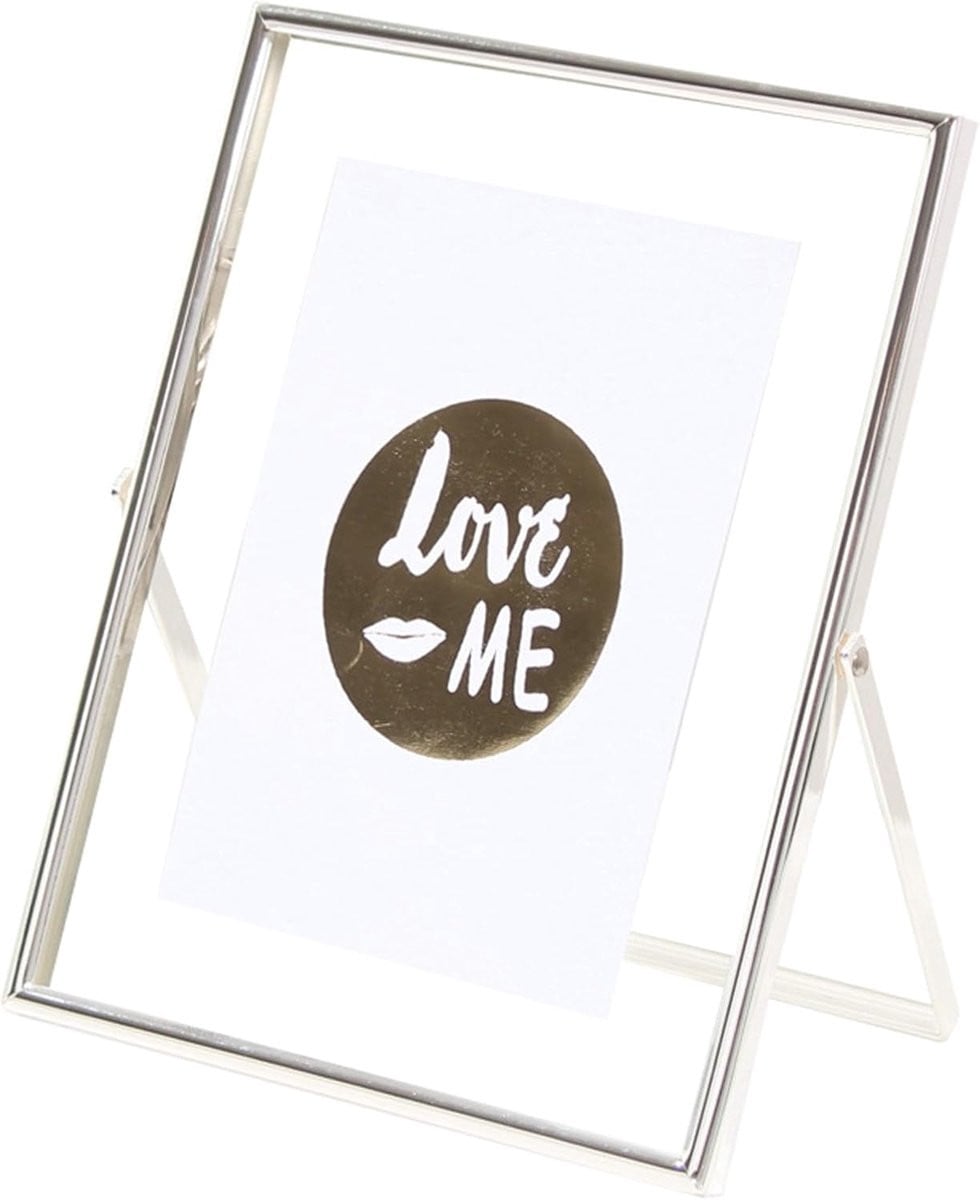 Zilveren metalen fotolijst van glas voor herinneringen - 5x7 inch