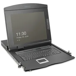 Digitus 19" HD LCD KVM Konsole, 8-Port VGA, deutsche Tastatur