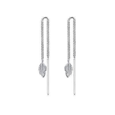 Paar Ohrhänger ELLI "Ohrringe Feder Boho Hippie Durchziehen 925 Silber" Gr. 50, silber, Ohrringe, Damen, 50, ohne Stein, Silber 925 (Sterlingsilber)