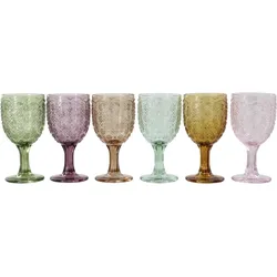 Chic Antique Saint-Émilion großes Weinglas mit Muster 6er, H16/Ø 7,5 cm , 250 ml