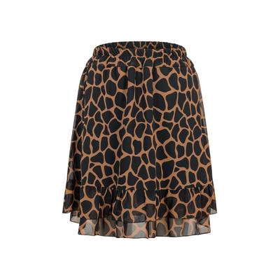 Minirock CLOUD 5IVE "CLOUD 5IVE Tiered Skirt", Damen, Gr. XS, braun (schwarz, braun), 95% Polyester, 5% Elasthan, normal, Röcke Minirock