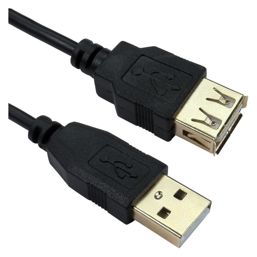 Cables Direct CDL 3MTR USB 2.0 AM-AF BLACK/GOLD (3 m, USB 2.0) (77CDL-023GL)