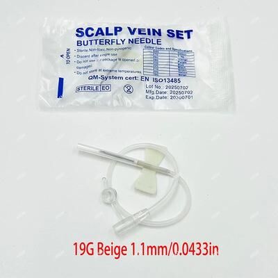 Uplift Treasures Disposable Butterfly Infusion Needle For Pet IV Therapy 19g Beige 100pcs