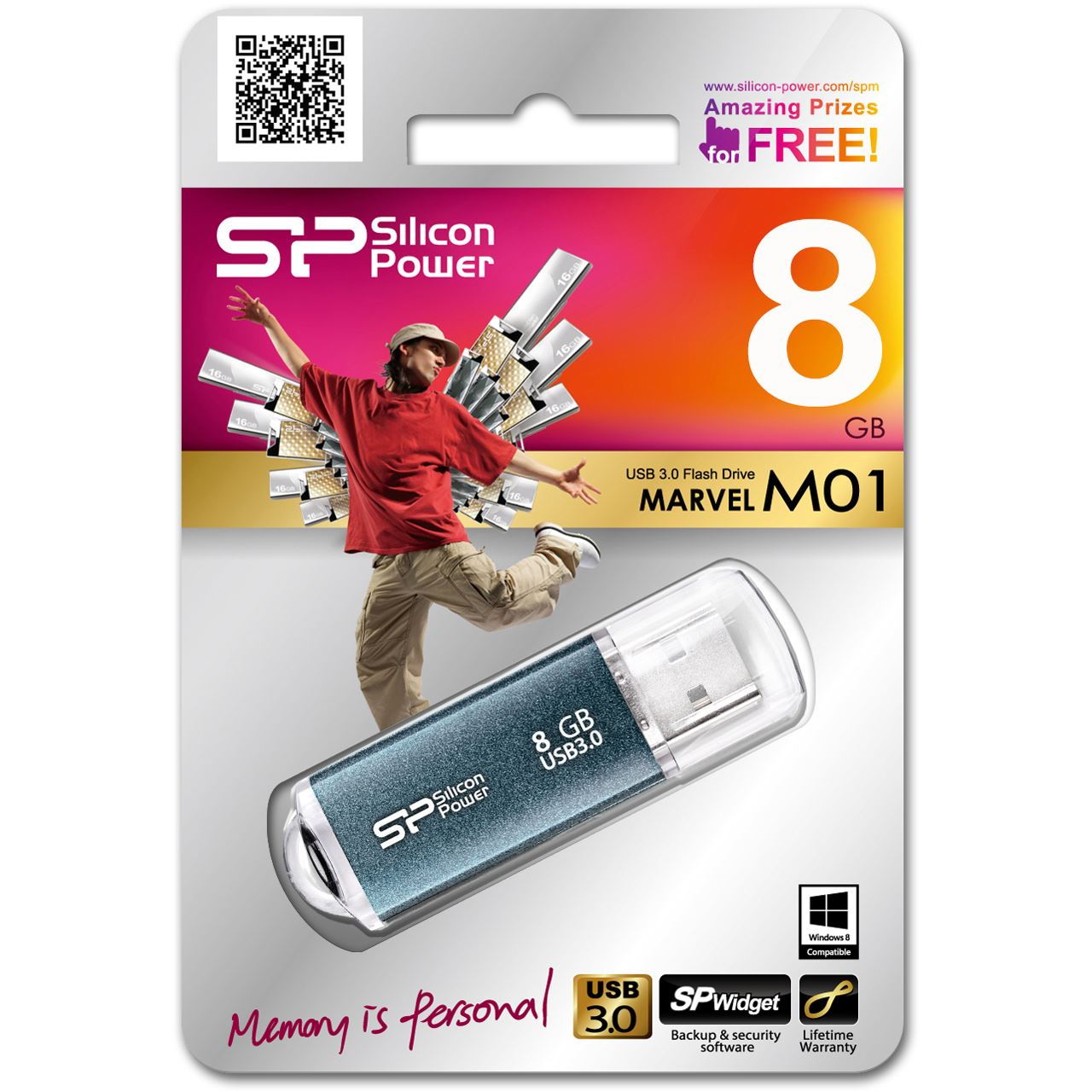8 GB Silicon Power Marvel M01 blau USB 3.0