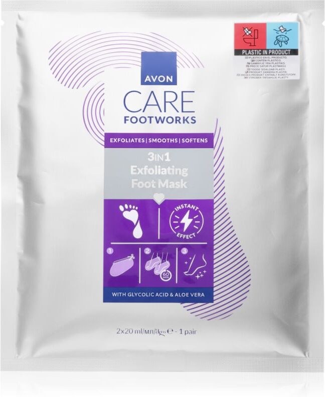 Avon Care Footworks masque régénérant pieds et ongles 3 en 1 2x20 ml