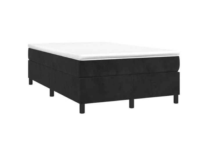 PUGYNBK Boxspringbett aus schwarzem Samt, 120 x 190 cm Taschenfederkernmatratze, mittlere bis harte Unterstützung, Lattenrost inklusive, Schutz aus weichem Leder