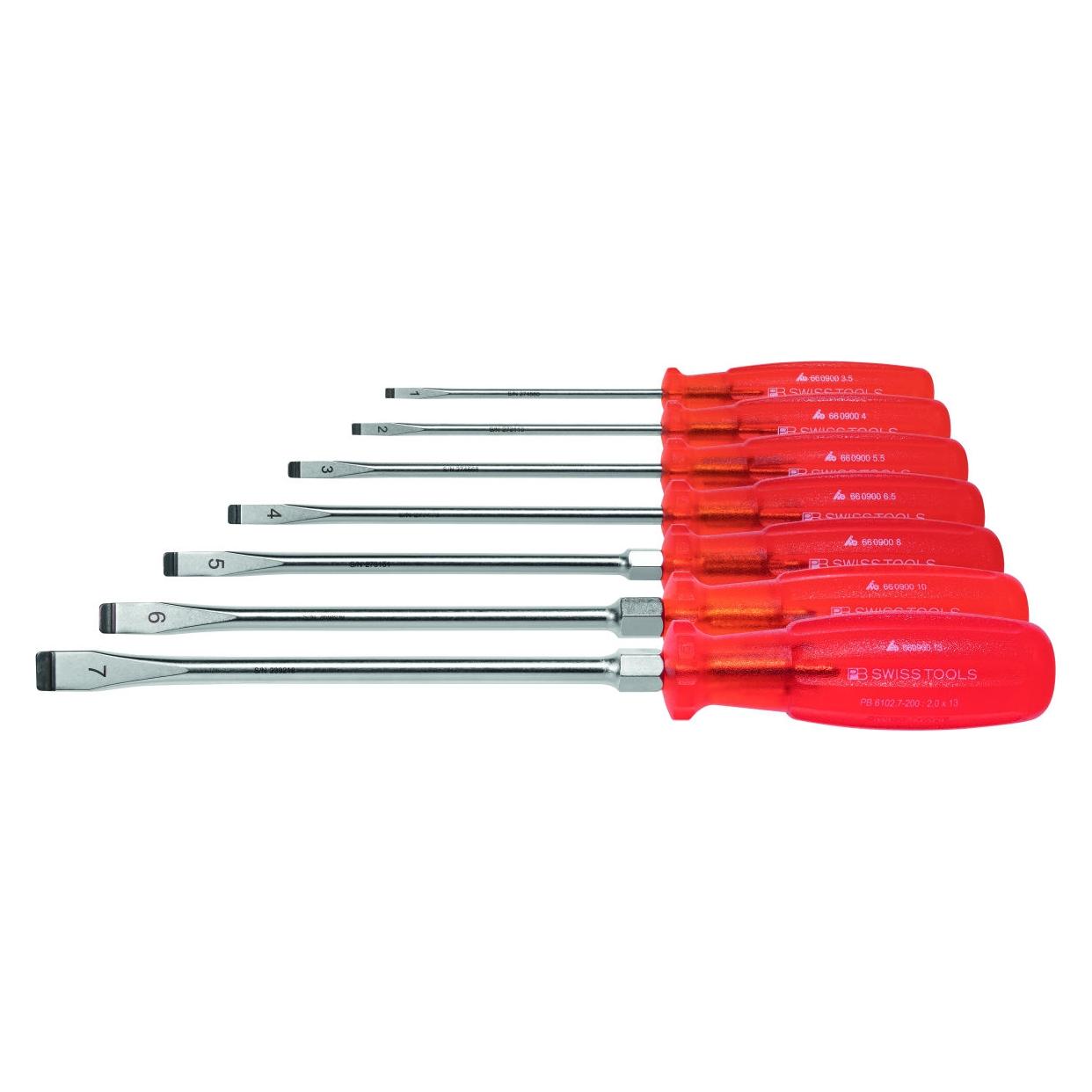 PB Swiss Tools Schraubendreher-Satz, mit "Multicraft"-Kraftheft, 7-teilig (Schlitz) (PB 1469)