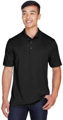 Harriton M345 Men's Advantage Snag Protection Plus IL Snap Placket Polo Shirt in Black size 5XL   Polyester
