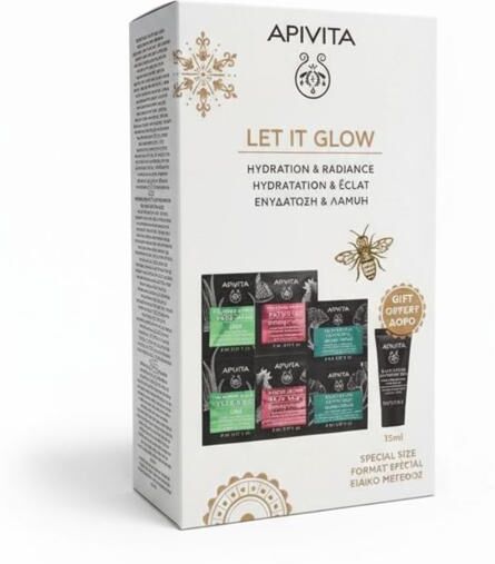 Apivita Let It Glow Cofanetto Con Maschere Viso 7 Pezzi
