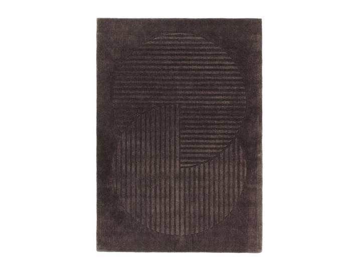 NJRD Levels Circles Wollteppich Braun, 170x240 cm