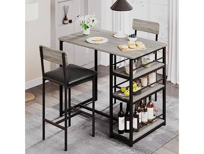 GarveeMore Bartisch 3tg Bartisch mit Barhocker Set für Restaurant