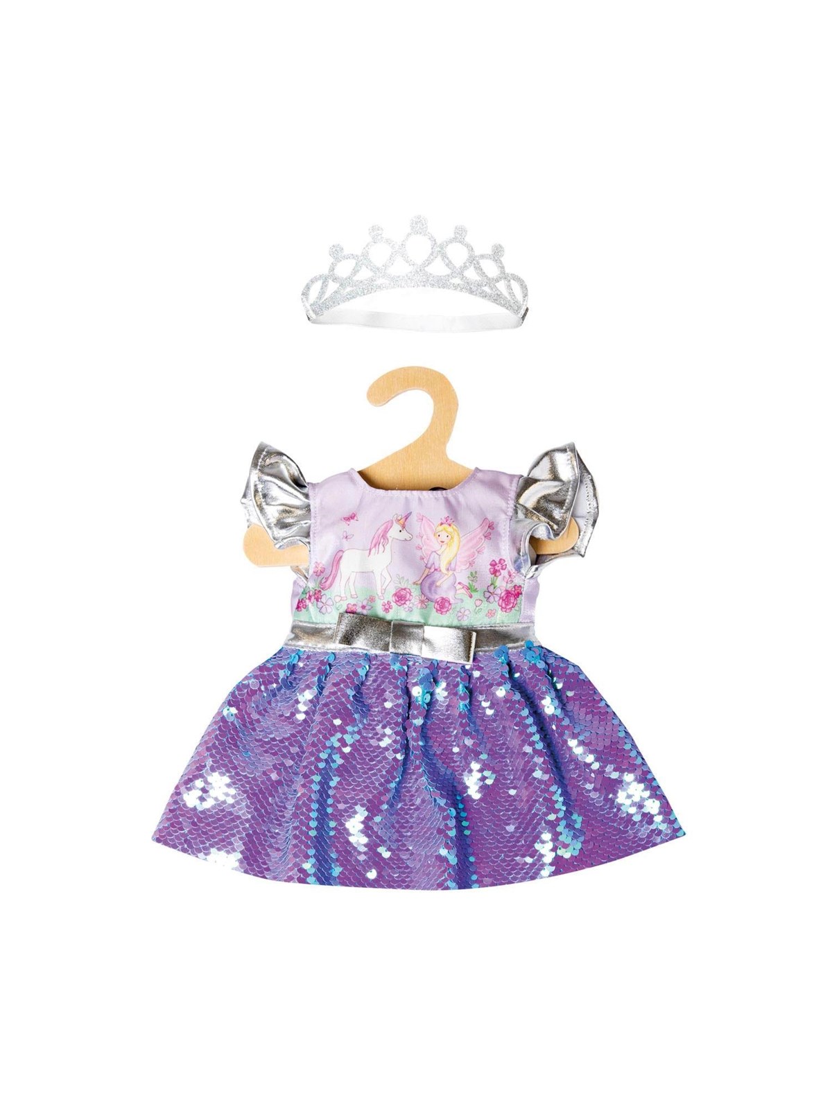 Heless Doll dress Fairy and Unicorn with Sequins and Crown 35-45 cm