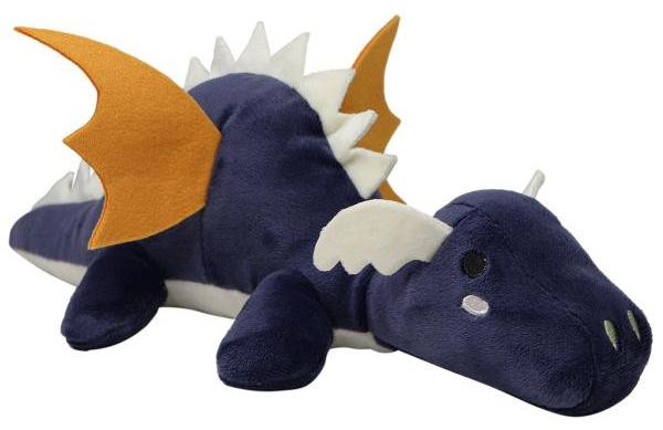 Tryco knuffel Diego de draak - blauw met geel - 38 cm