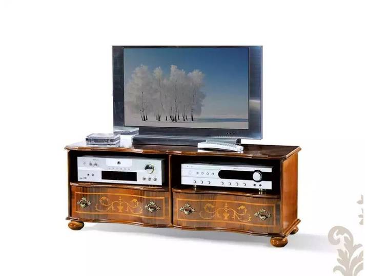 JVmoebel TV-Schrank Brauner TV-Schrank aus Holz mit Schubladen und Einlegeböden (1-St., TV-Schrank) Made in Europa