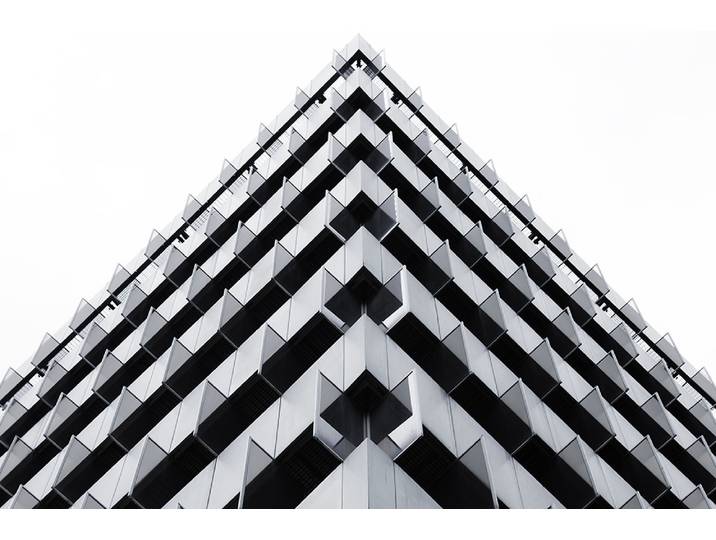 Acrylglasbild QUEENCE Architektur 3D Illusion , schwarz-weiss (farbe bild(er): weiß,schwarz,grau), B:60cm H:40cm, Acrylglas, Bilder, Acrylglasbild, mit schwebender 3D Tiefenwirkung, dank der rahmenlosen Befestigung