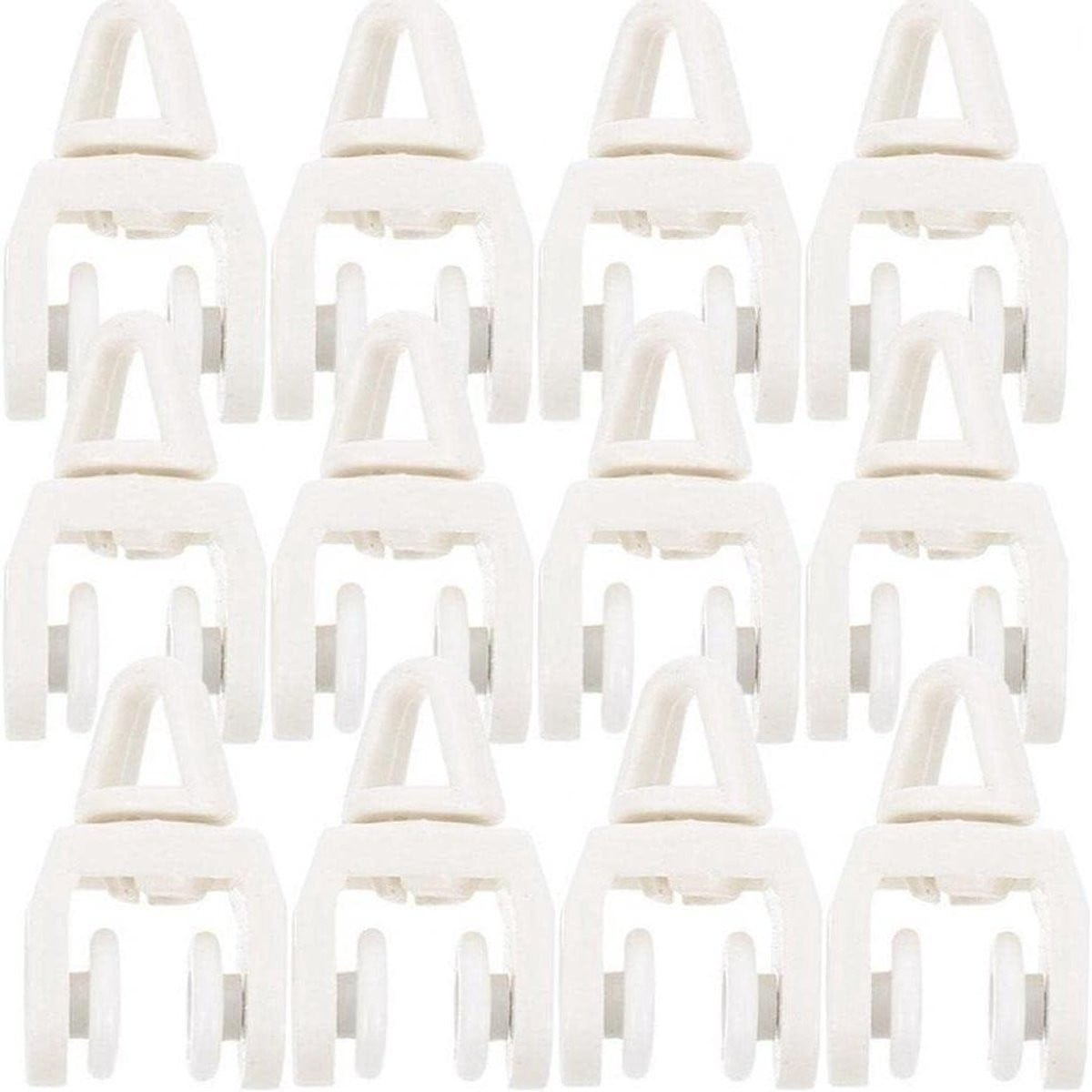 50 stuks Gordijnrollers met stille werking - Gordijnwieltjes en gordijnlopers - Beige