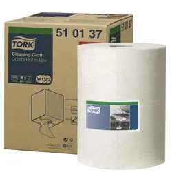 Tork 510137 Reinigungstücher 32x38 cm weiß 32x38 cm, 400 Abrisse/Rolle, 1 Rolle, Spenderkarton