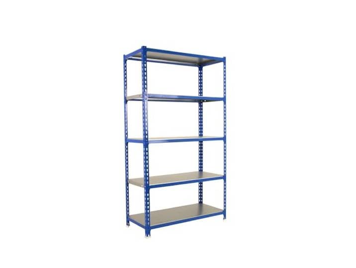 SimonRack Schwerlastregal, Lagerregal, 200x110x50 cm, Metallregal, Kellerregal, Biegestelle 200 kg, 5 Fachböden, Blau/Verzinkt - Simonclick