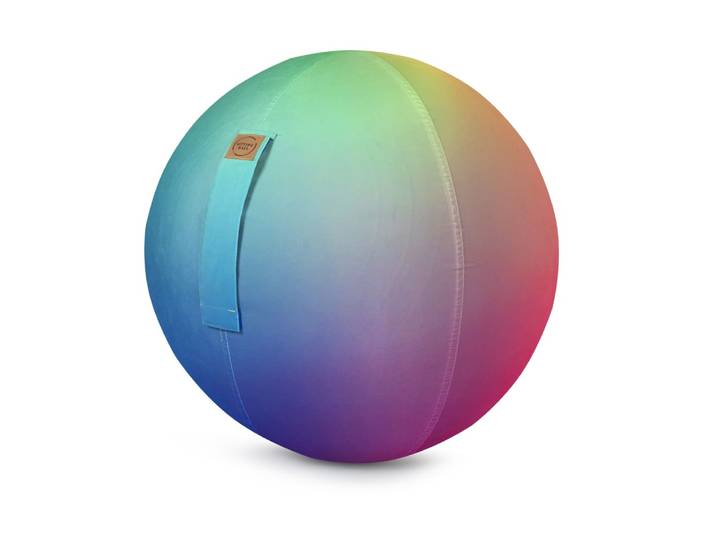 Balle d'assise arc-en-ciel avec poignée polyester d65