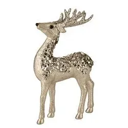 Seoul Dekohirsch 21cm Pailletten Gold