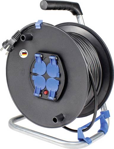 AS Schwabe 10118 Kabeltrommel 25m Schwarz Schutzkontakt-Stecker