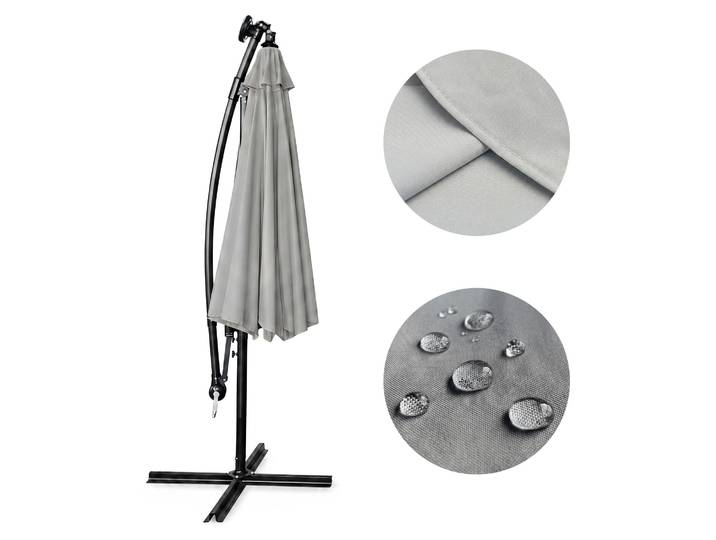 Garten-Sonnenschirm MILIN LED Beleuchtung Hellgrau 12,7 kg L300 x B300 x H245 cm