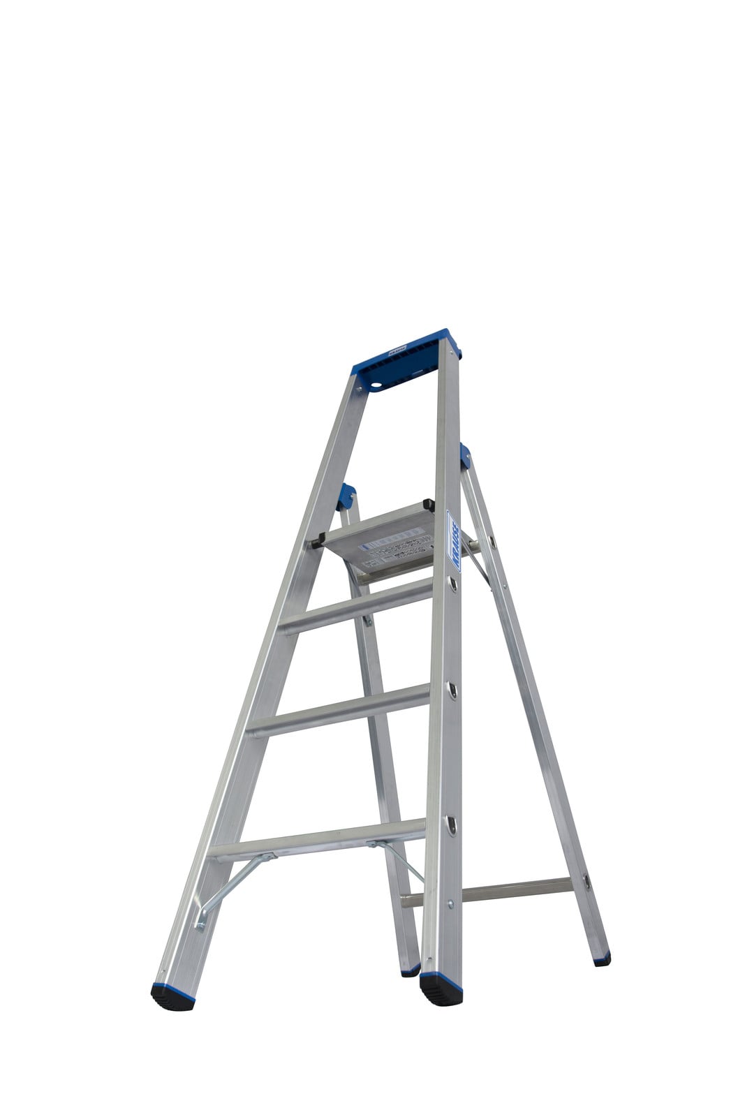 Krause Stabilo Professionele intrekbare aluminium opklapladder met 4 treden