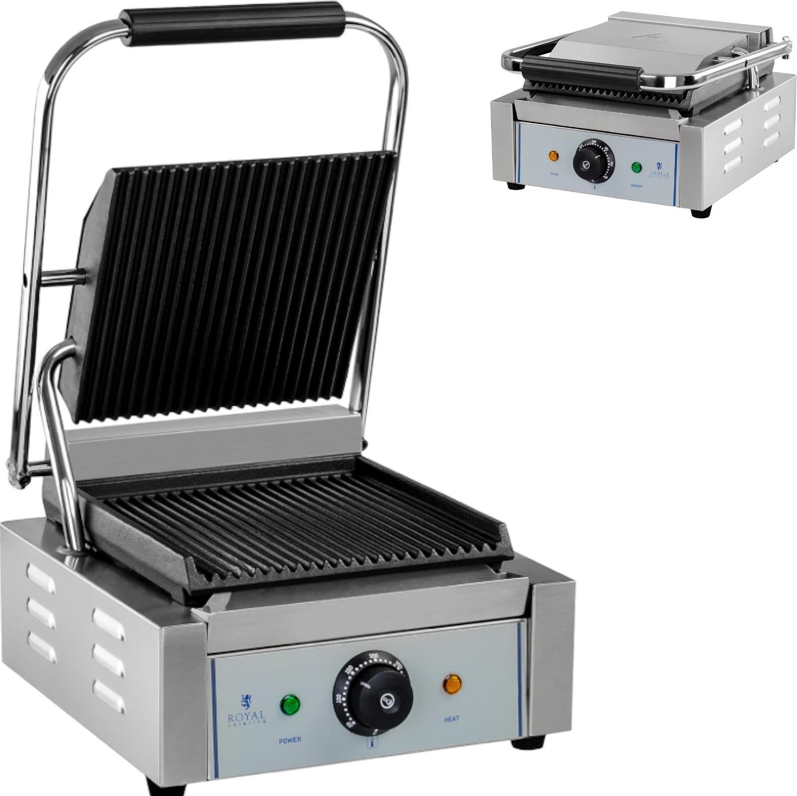 Royal Catering contactgrill met ribbels