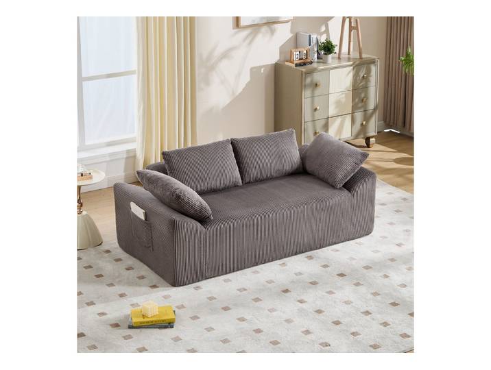 Celya Sofa Doppeltes knochenloses Sofa mit gebogenen Armlehnen auf beiden Seiten, mit tiefem Sitz, keine Montage erforderlich