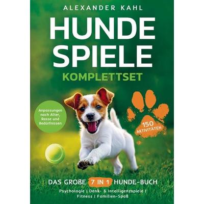 Hundespiele Komplettset - Das große 7 in 1 Hunde-Buch mit 150 Aktivitäten, Taschenbuch von Alexander Kahl, Bunter Hund Medien, 978-94-037-9709-0