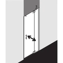 Kermi Filia XP Pendeltür mit Festfeld für Nische FX1TR13018VAK 130x185cm, silber hochglanz, ESG klar, rechts