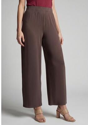Plus Size Women's Everyday Stretch Knit Wide Leg Pant by Jessica London in Rich Brown (Size 14/16) Soft Lightweight Wide-Leg