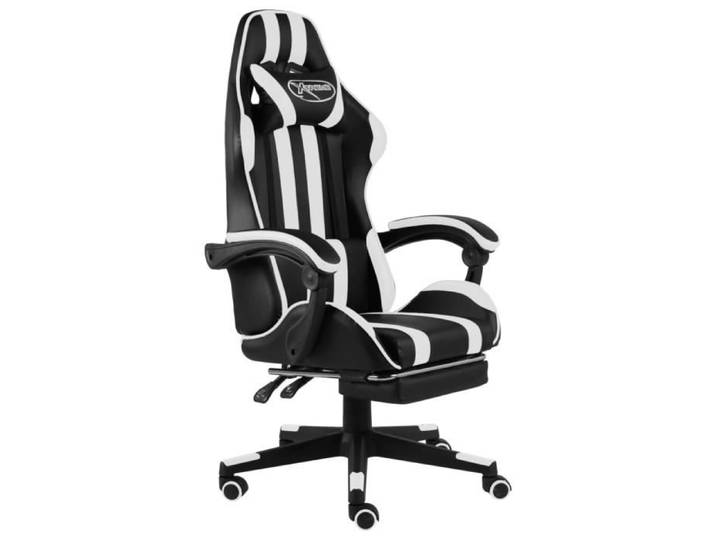 🦕6045Classique Chaise de bureau - Fauteuil de bureau Fauteuil de jeux vidéo - Chaise Confortable Fauteuil gamer et repose-pied Noir