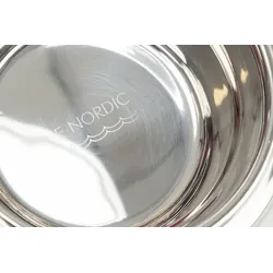 TRIXIE Be Nordic Napf-Set, MDF/Edelstahl, 2 × 0,4 l/ø 14 cm/38 × 18 × 10 cm, weiß