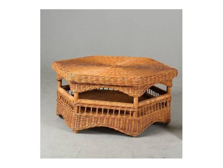 Table basse hexagonal en poelet - GENERIQUE - Hexagonal - Marron - Contemporain - Design