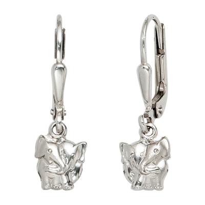 Paar Ohrhänger JOBO "Elefant", silber (silber 925), Ohrringe, Damen, Silber 925 (Sterlingsilber), 925 Silber