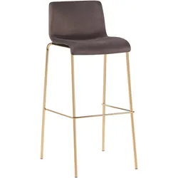 CLP Barhocker Hoover Samt 4-Fuß Gold   Farbe: braun