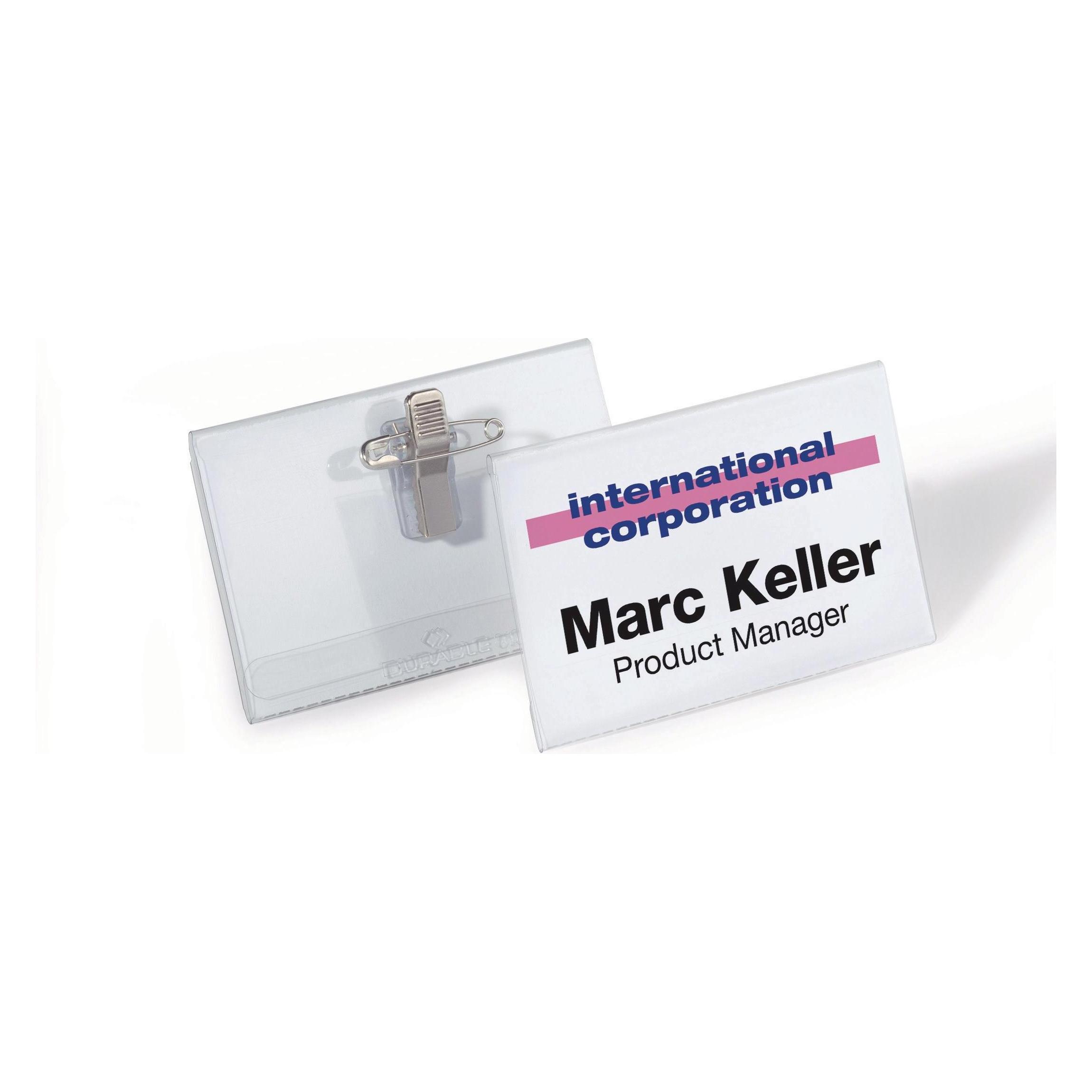Durable Namensschild mit Clip 75 x 40 mm (815719)