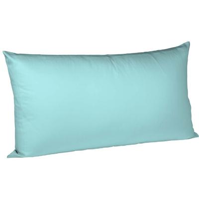 Kissenbezug FLEURESSE "Colours Mako Satin, 100% Baumwolle, mit Reißverschluss", blau (eisblau), B:40cm L:80cm, Mako-Satin, Mako-Satin, Kissenbezüge, Kissenbezug, Mako Satin, glänzend, glatt, Premium Qualität